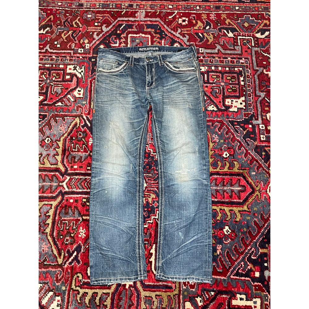 Vintage Men’s Y2K Affliction Jeans 36” Ace Black Premium